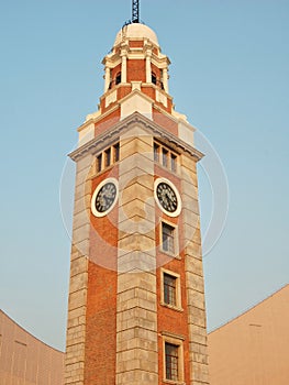 The landmark of Clock Tower in Kowloon, Hong Kong