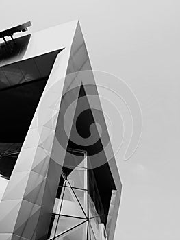 Landmark modern achitect style with background bw pic design