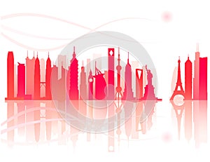 Landmark of modern city pattern