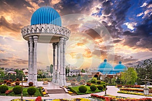 landmark monument Patriots Memorial and Museum of Victims of Political Repression in park in Tashkent in Uzbekistan photo