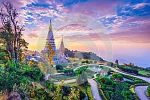 Landmark pagoda in doi Inthanon national park at Chiang mai, Thailand