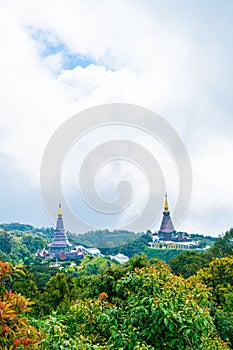 Landmark pagoda in doi Inthanon national park at Chiang Mai, Thailand