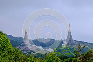 Landmark pagoda in doi Inthanon national park at Chiang mai Thalland Famous place to travel