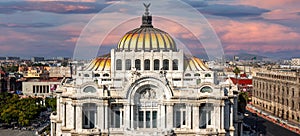Landmark Palace of Fine Arts Palacio de Bellas Artes in Alameda Central Park near Mexico City Zocalo Historic Center