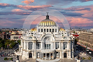 Landmark Palace of Fine Arts Palacio de Bellas Artes in Alameda Central Park near Mexico City Zocalo Historic Center