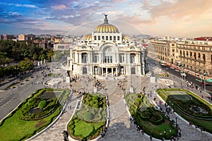 Landmark Palace of Fine Arts Palacio de Bellas Artes in Alameda Central Park near Mexico City Zocalo Historic Center