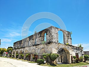 Landmark ruins of a stone coral facility Cuartel, Oslob, Philippines photo