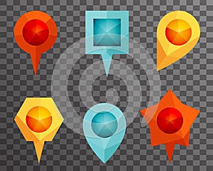 Landmark and Showplace Symbol Map Pointer Mark Polygon Icons Vector Template Illustration photo