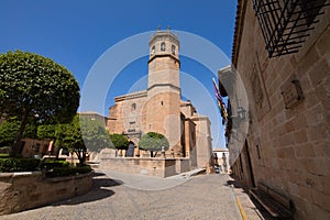 Bell tower and old town of Banos de la Encina photo