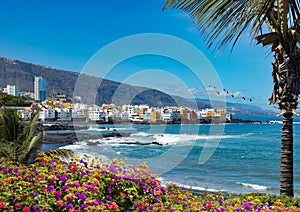 Landmark and tourism in Canary Islands. Spain beaches