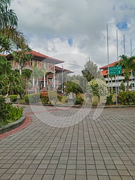 landmark of Udayana University Bali& x27;s rectorate area