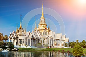 Landmark wat thai Temple at Wat None in Nakhon Ratchasima province. photo