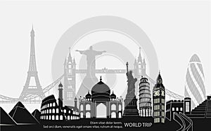 Landmark world bookmark for travel