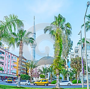 The landmarks of Ataturk boulevard in Alanya