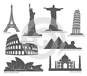 Landmarks in black with elements