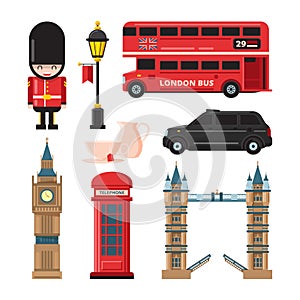 Landmarks and different culture objects of london