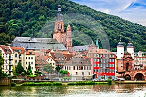 Landmarks of Germany - medieval Heidelberg town in Baden-Wurtte