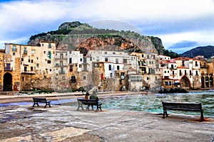 Landmarks of Italy - beautiful coastal town Cefalu in Sicily