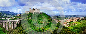 Landmarks of Italy - impressive medieval town Spoleto in Umbria