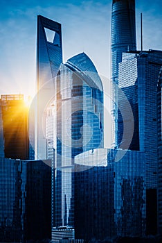 Landmarks of Shanghai,group of modern business buildings