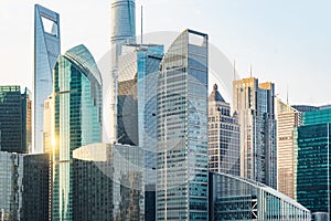 Landmarks of Shanghai,group of modern business buildings