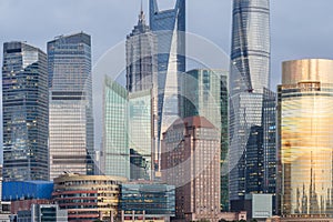Landmarks of Shanghai,group of modern business buildings
