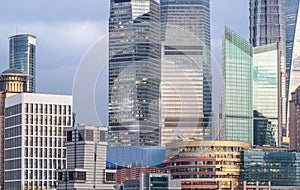 Landmarks of Shanghai,group of modern business buildings