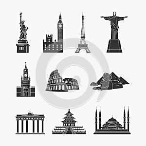 Landmarks Symbols Vector Illustration