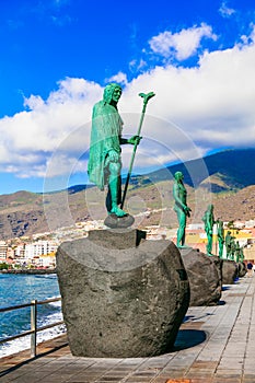 Landmarks of Tenerife - Guanche kings in Candelaria village,Spain.