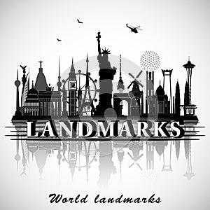 Landmarks of the World. Vector silhouettes