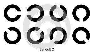 Landolt Rings Landolt C symbol Landolt Rings Landolt C sign on white background