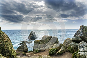 Lands end Cornwall coastline rocks