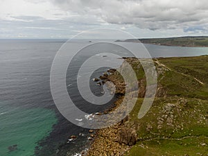 Lands end cornwall England uk aerial