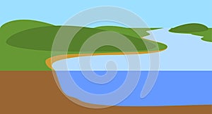 Landscape with abstract river