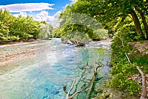 Landscape and Acheron river in Greece.