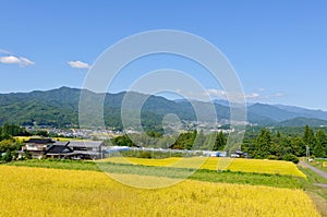 Landscape of Achi village in Southern Nagano, Japan