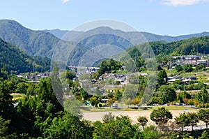 Landscape of Achi village in Southern Nagano, Japan