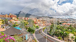 Landscape with Adeje coast, Tenerife island, Spain photo