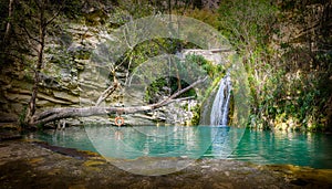 Landscape with Adonis Baths Waterfalls, Paphos, Cyprus
