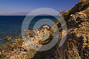 Landscape of the Aegadian islands, Favignana, Sicily, Italy
