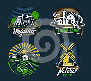 Landscape agriculture emblem