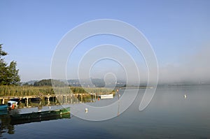 Landscape Aiguebelette lake, France