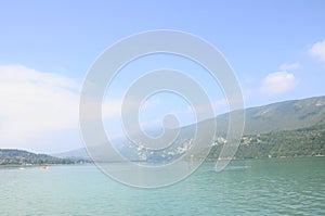 Landscape Aiguebelette lake, France