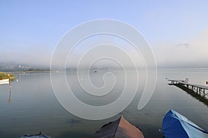 Landscape Aiguebelette lake, France