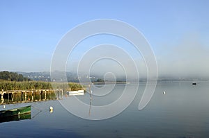 Landscape Aiguebelette lake, France