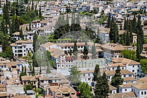 Landscape of the Albayzin community near Alhambra palace.