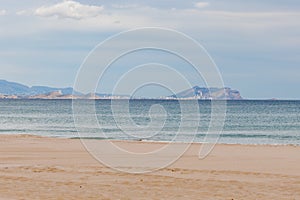 Landscape from Alicante of the Sierra Helada and Benidorm with focal length of 100mm