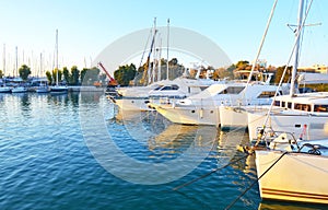 Landscape of Alimos marina in Attica Greece