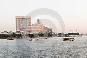 Landscape of all boat at sumida river viewpoint ,tokyo