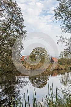 Landscape along the river Kromme Aar in the municipality of Alphen aan den Rijn